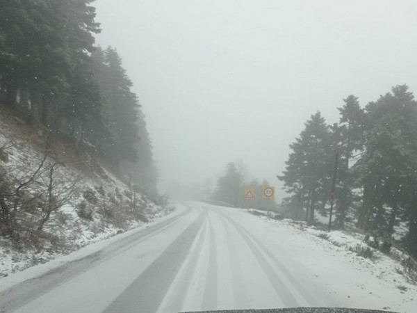 ΚΑΙΡΟΣ: Το χιόνι άρχισε ήδη να πέφτει στην Εύβοια από την Τρίτη (φωτό)