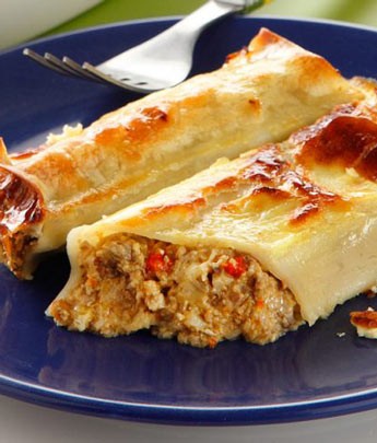 Κανελόνια με κιμά και τυρί Philadelphia