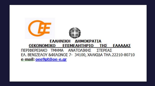 ΧΑΛΚΙΔΑ: Συστάθηκαν 5 Ειδικές Επιτροπές από το τοπικό τμήμα του Οικονομικού Επιμελητηρίου