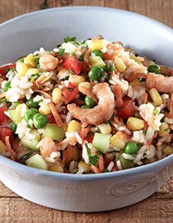 Ρυζοσαλάτα με γαρίδες και λαχανικά
