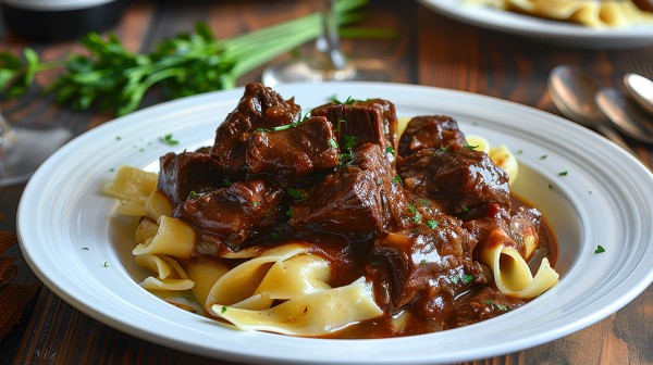 Χοιρινό κότσι με ταλιατέλες