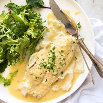 Ψητή γλώσσα με σάλτσα βουτύρου