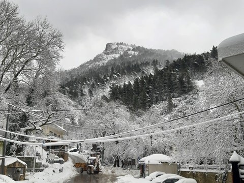 ΜΗΔΕΙΑ: Νέες εικόνες με χιόνι απ' όλη την Εύβοια