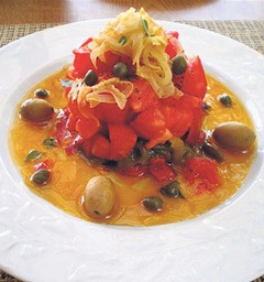 Δροσερή σαλάτα με ψητές πιπεριές