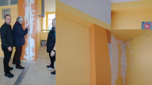 ΓΥΜΝΑΣΙΟ ΑΛΙΒΕΡΙΟΥ: Ρωγμές από τον τελευταίο σεισμό προκαλούν ανησυχία