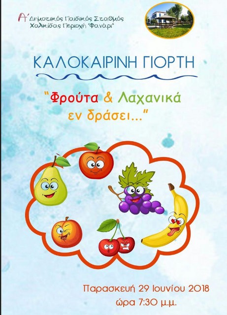 Α' ΔΗΜΟΤΙΚΟΣ ΠΑΙΔΙΚΟΣ ΣΤΑΘΜΟΣ ΧΑΛΚΙΔΑΣ: Μαγειρέματα με φρούτα και λαχανικά