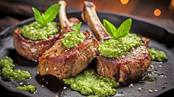 Αρνίσια παϊδάκια με πέστο