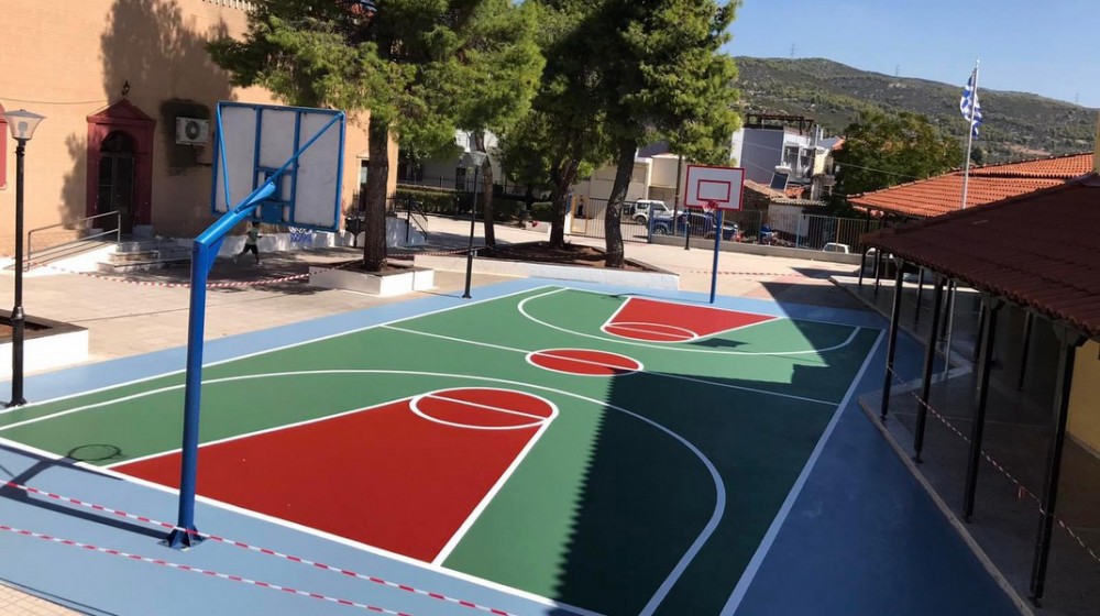 ΑΦΡΑΤΙ: Νέο γηπεδάκι μπάσκετ απέκτησε το Δημοτικό σχολείο