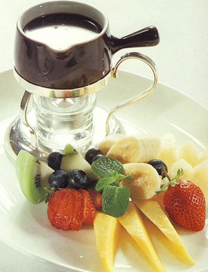 Φοντί σοκολάτας με φρέσκα φρούτα