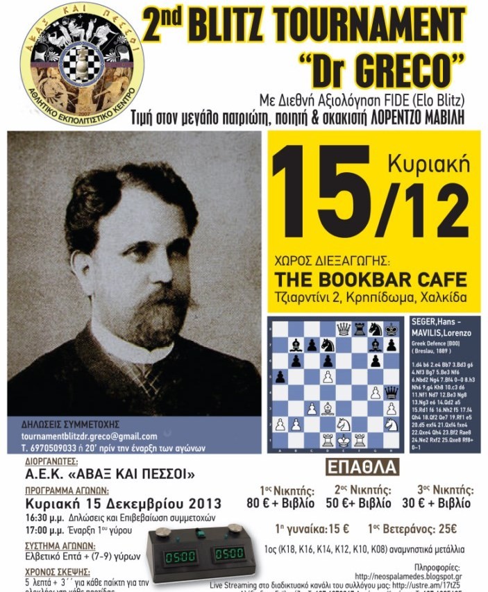 Τουρνουά σκάκι αφιερωμένο στο Λορέντζο Μαβίλη