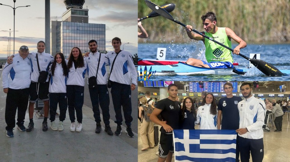 Ο Χαλκιδέος Έκτορας Κιαπέκος σε διεθνή αγώνα στην Τσεχία με την εθνική ομάδα κανόε καγιάκ σπριντ