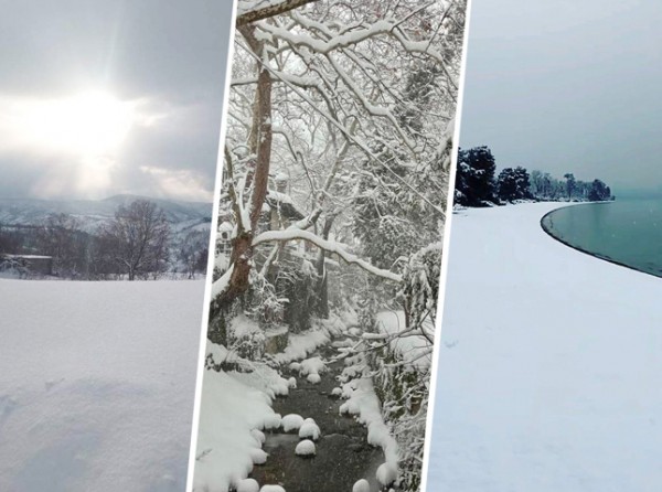 Εικόνες με χιόνια από την Εύβοια (Pics+Video)