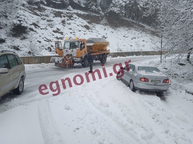 ΣΤΕΝΗ: Επεσαν τα πρώτα χιόνια στα χωριά της Δίρφυς