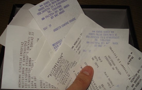 Επικίνδυνη χημική ουσία σε χαρτιά αποδείξεων!