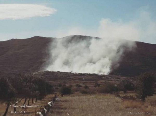 ΚΑΤΑΓΓΕΛΙΑ: Έκλυση διοξινών από την καύση απορριμμάτων στη χωματερή της Καρύστου