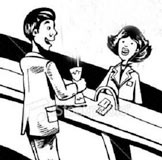 Ένας ταμίας τράπεζας