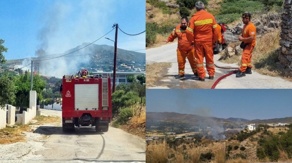 ΚΑΡΥΣΤΟΣ: Φωτιά στον οικισμό Νικάσι μέσα σε κατοικημένη περιοχή