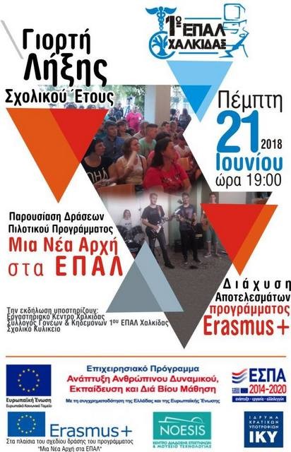 1ο ΕΠΑΛ ΧΑΛΚΙΔΑΣ: Γιορτή λήξης με ζωντανή μουσική και μπουφέ