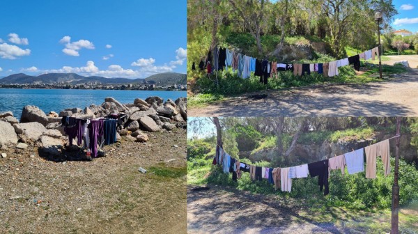 ΧΑΛΚΙΔΑ: Τσιγγάνικη μπουγάδα στην παραλία της Λιανής Άμμου