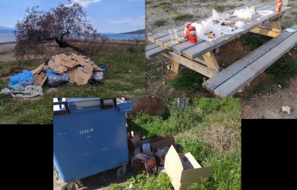 ΑΛΙΒΕΡΙ: Οι πολίτες βρωμίζουν την πόλη  με χαρτόκουτα, ογκώδη απορρίμματα και κουτάκια μπύρας (φωτό)