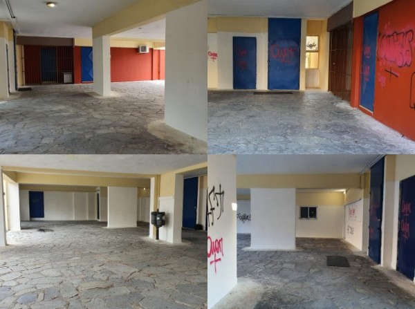 ΧΑΛΚΙΔΑ: Βάνδαλοι γκραφιτάδες μουτζούρωσαν τους τοίχους στην πιλοτή του 1ου Λυκείου
