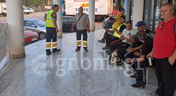 Στάση εργασίας στο εργοτάξιο της Χαλκίδας