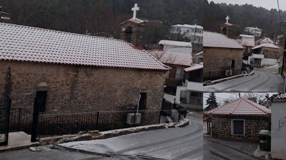 ΕΥΒΟΙΑ: Χιονισμένη έκπληξη στη Σέτα μέσα στον Μάρτιο