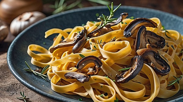 Ταλιατέλες με μανιτάρια και σκόρδο