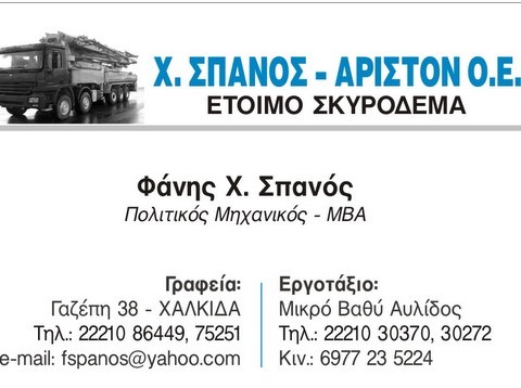 Ευχές από τη Χ. ΣΠΑΝΟΣ-ΑΡΙΣΤΟΝ Ο.Ε.