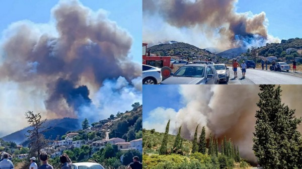 ΦΩΤΙΑ ΣΤΗΝ ΕΥΒΟΙΑ: Ανεξέλεγκτη η πυρκαγιά στις Πετριές με αντίπαλο τους ισχυρούς ανέμους