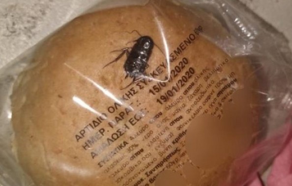 Μητέρα μαθητή καταγγέλλει ότι βρήκε κατσαρίδα σε συσκευασία ψωμιού
