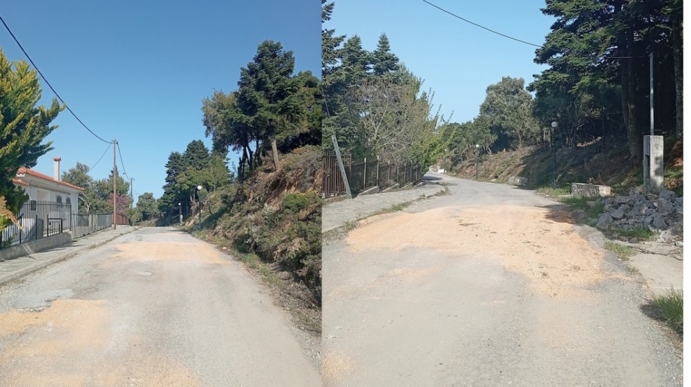 ΣΕΤΑ ΕΥΒΟΙΑΣ: Η Βαγγελίτσα Αργύρη πλήρωσε από τη τσέπη της για  να κλείσουν οι λακκούβες στο δρόμο για το σχολείο