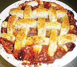 Πίτα με ψητό αρνί και μανιτάρια